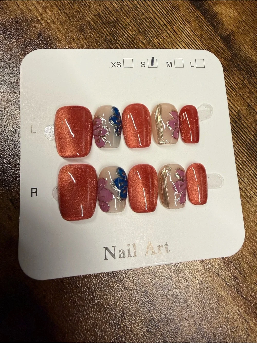 3pk Fall colors Bundle Press-On Nail Sets Black Small